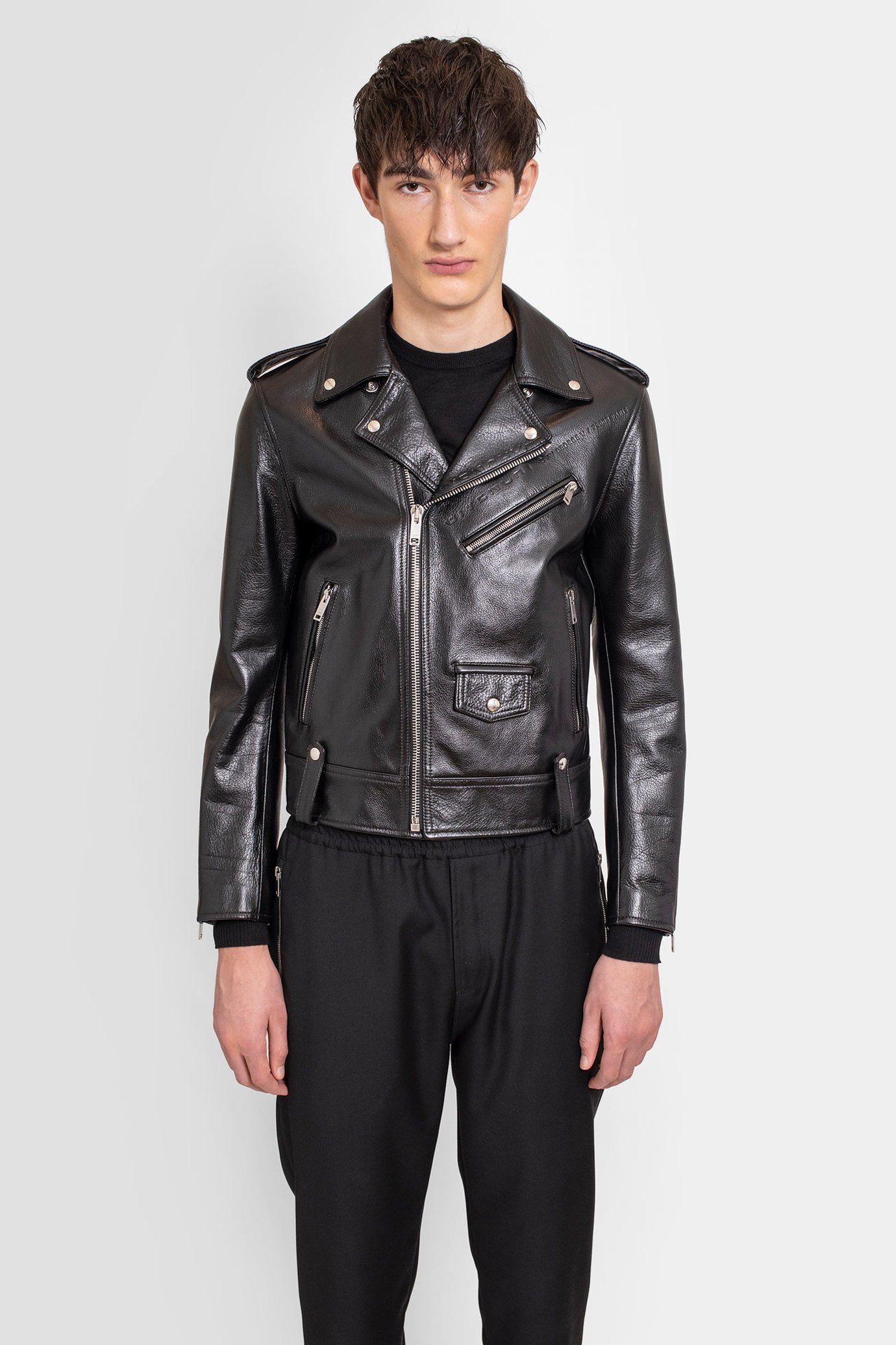Vogue-Mens-Black-Biker-Leather-Jacket-1.jpg Vogue Mens Black Biker Leather Jacket - Image 1