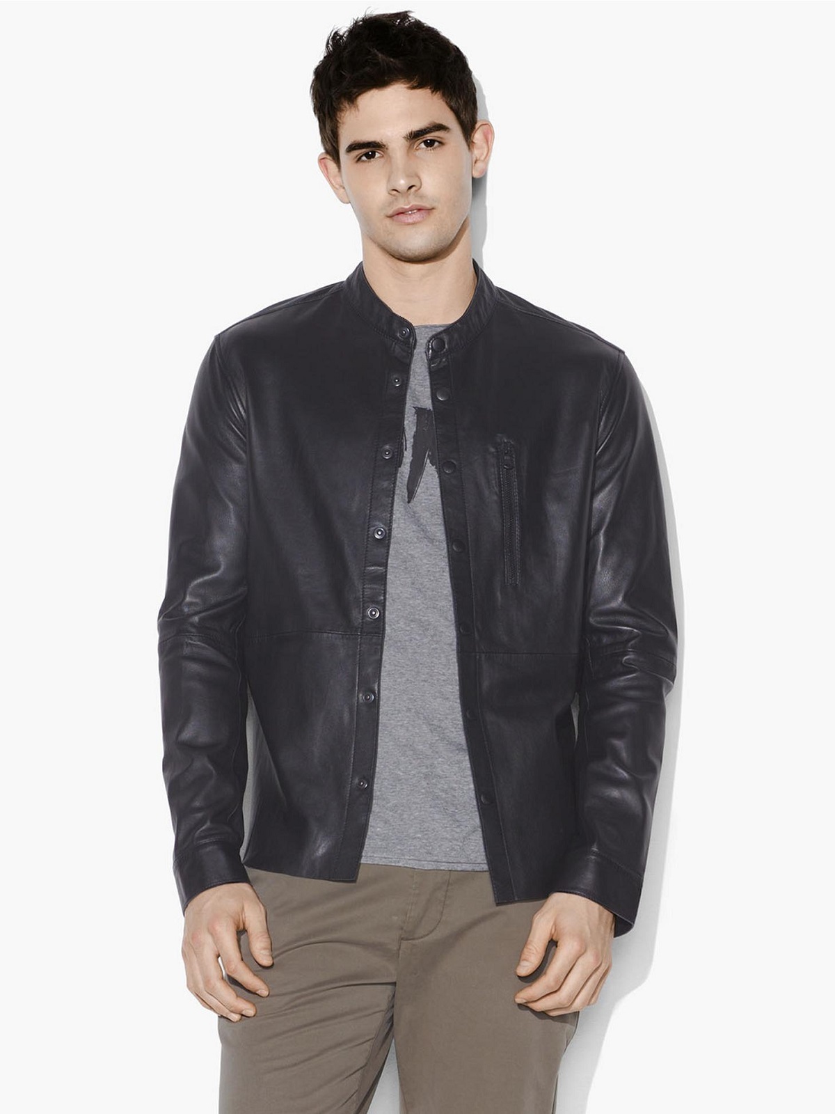 WYATT-LEATHER-SHIRT-JACKET.jpg Classic Black Leather Jacket For Men - Image 1