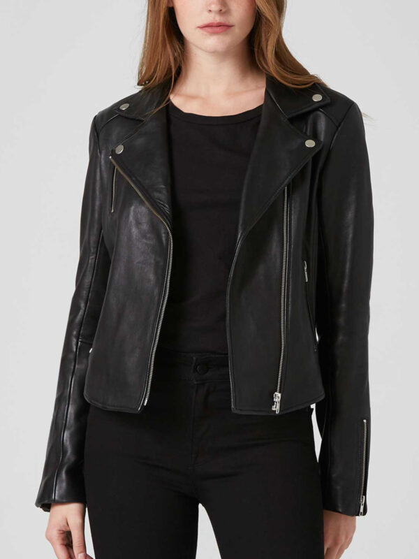 Women Black Lambskin Leather Jacket