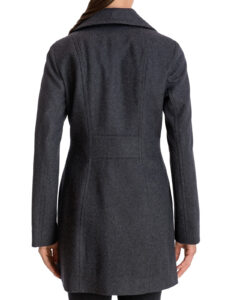 Women Black Wool Crombie Coat - Image 2