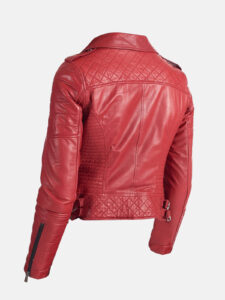 Women Maroon Leather Jacket - Mauve Tree - Image 3