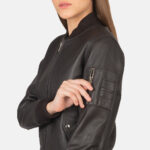Women Dark Brown Bomber Jacket - Mauve Tree - Image 5