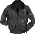 Men Shearling Bomber Leather Jacket - Mauve Tree - Image 3