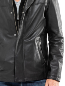 Cow Leather Bomber Jacket For Men - Image 4