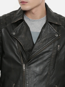 Men Black Pu Biker Jacket - Image 2