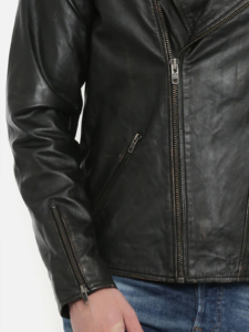 Men Black Pu Biker Jacket - Image 3