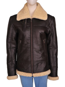 Women B3 Bomber Shearling Aviator Jacket - Image 6
