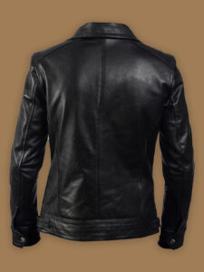 Men's Pitch Black Leather Jacket - Image 2