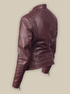 Women Red Maroon Jacket - Image 2