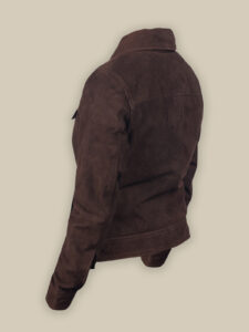 Women Brown Suede Jacket - Image 2