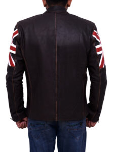 England Flag Biker Leather Jacket - Image 2