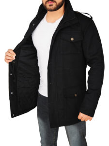 Men Black Barbour Jacket - Mauve Tree - Image 4