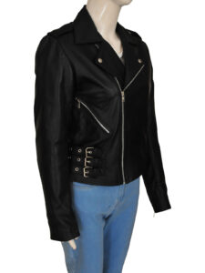 Women Stylish Biker Leather Jacket - Image 3