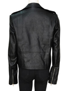 Black Biker Leather Jacket Women - Image 2
