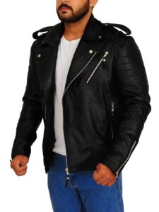Men Moto Leather Jacket - Image 4