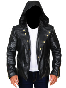 Brando Hooded Black Jacket - Image 2