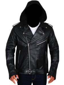 Black Brando Men Leather Jacket - Image 5