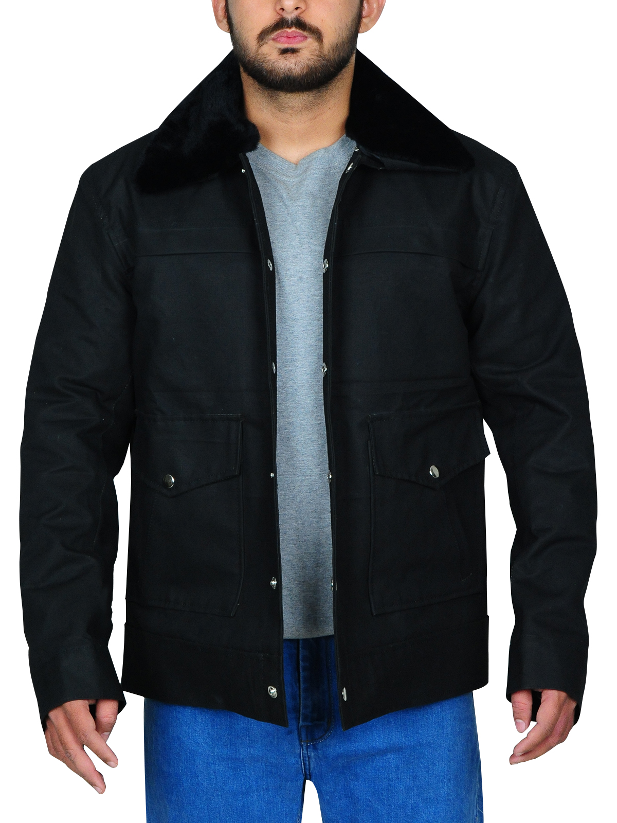 black-cotton-jacket-1.jpg Stylish Black Cotton Jacket - Image 1