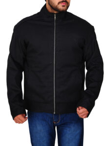 Men's Simple Black Cotton Jacket - Image 5