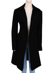 Jet Black Female Long Coat - Image 4