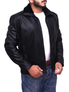 Black Jacket With Black Fur Collar - Image 3