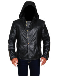 Brando Hooded Black Jacket - Image 6