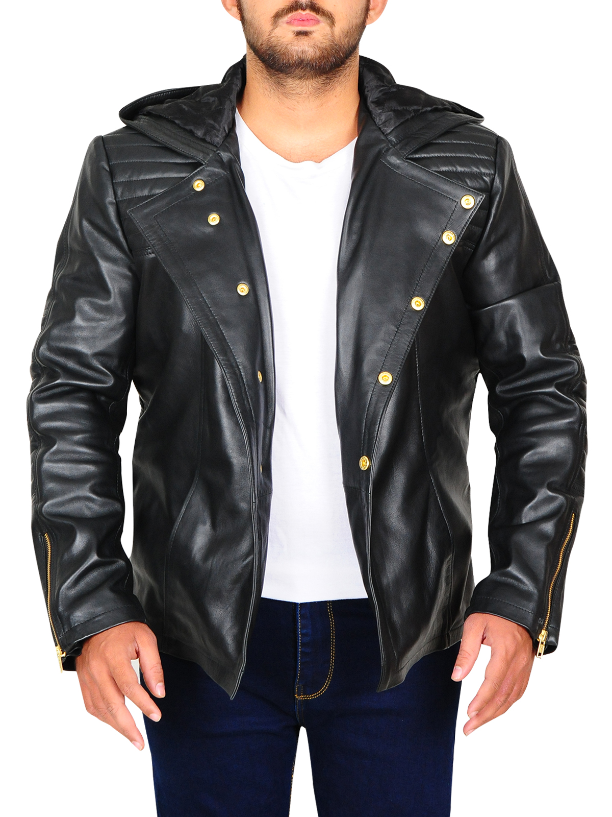 black-hoodie-leather-jacket-1.jpg Brando Hooded Black Jacket - Image 1