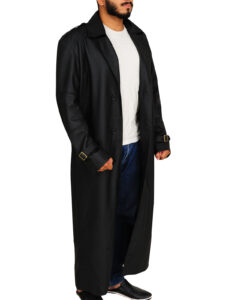 Black Lapel Collar Trench Coat - Image 3