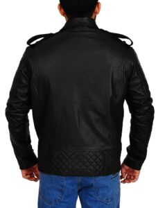 Men Moto Leather Jacket - Image 2