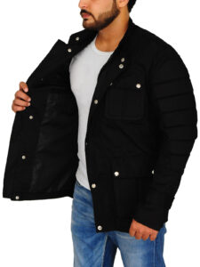 Black Padded Men Jacket - Image 4