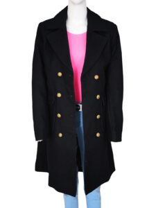 Black Wool Coat For Women - Image 5