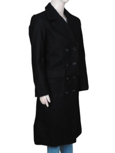 Elegant Female Black Long Coat - Image 3