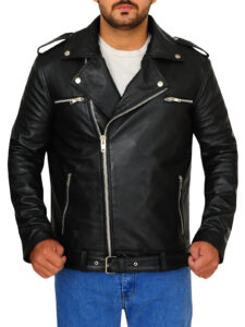 Black Brando Jacket With Epaulets - Image 5