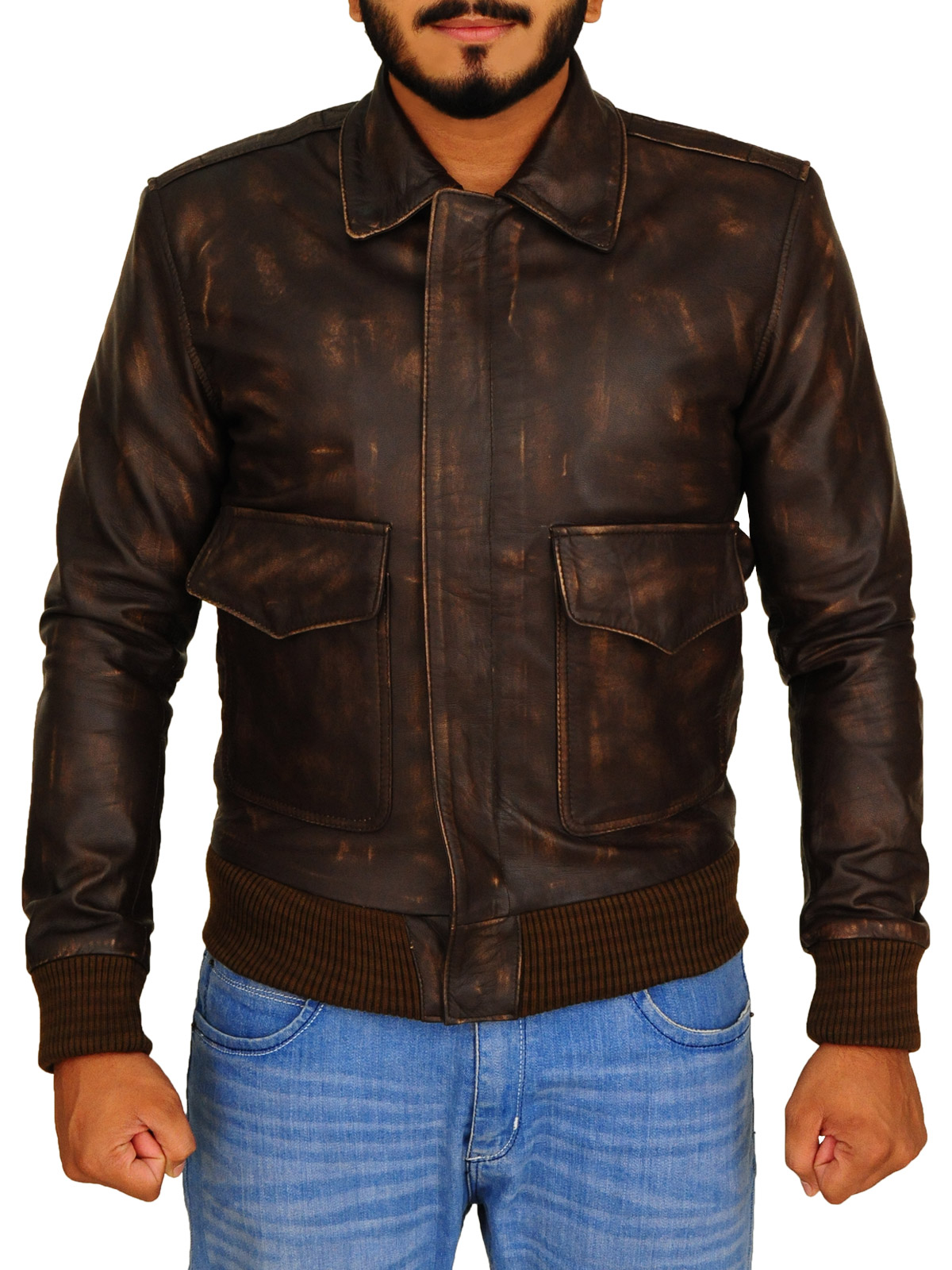 brown-men-leather-jacket-2.jpg Brown Men Leather Jacket - Image 1