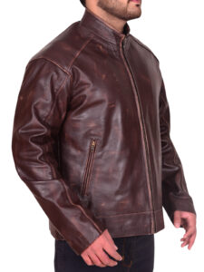 Distressed Brown Slim-fit Jacket - Image 3