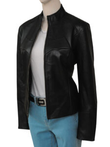 Batgirl Black Leather Jacket - Image 4