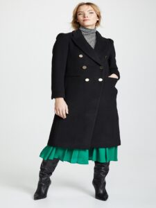 Women Black Double Breasted Trench - Image 3