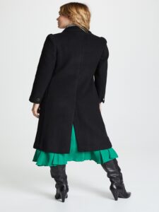 Women Black Double Breasted Trench - Image 2