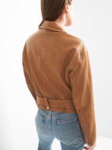 Women Tan Brown Leather Jacket - Image 2