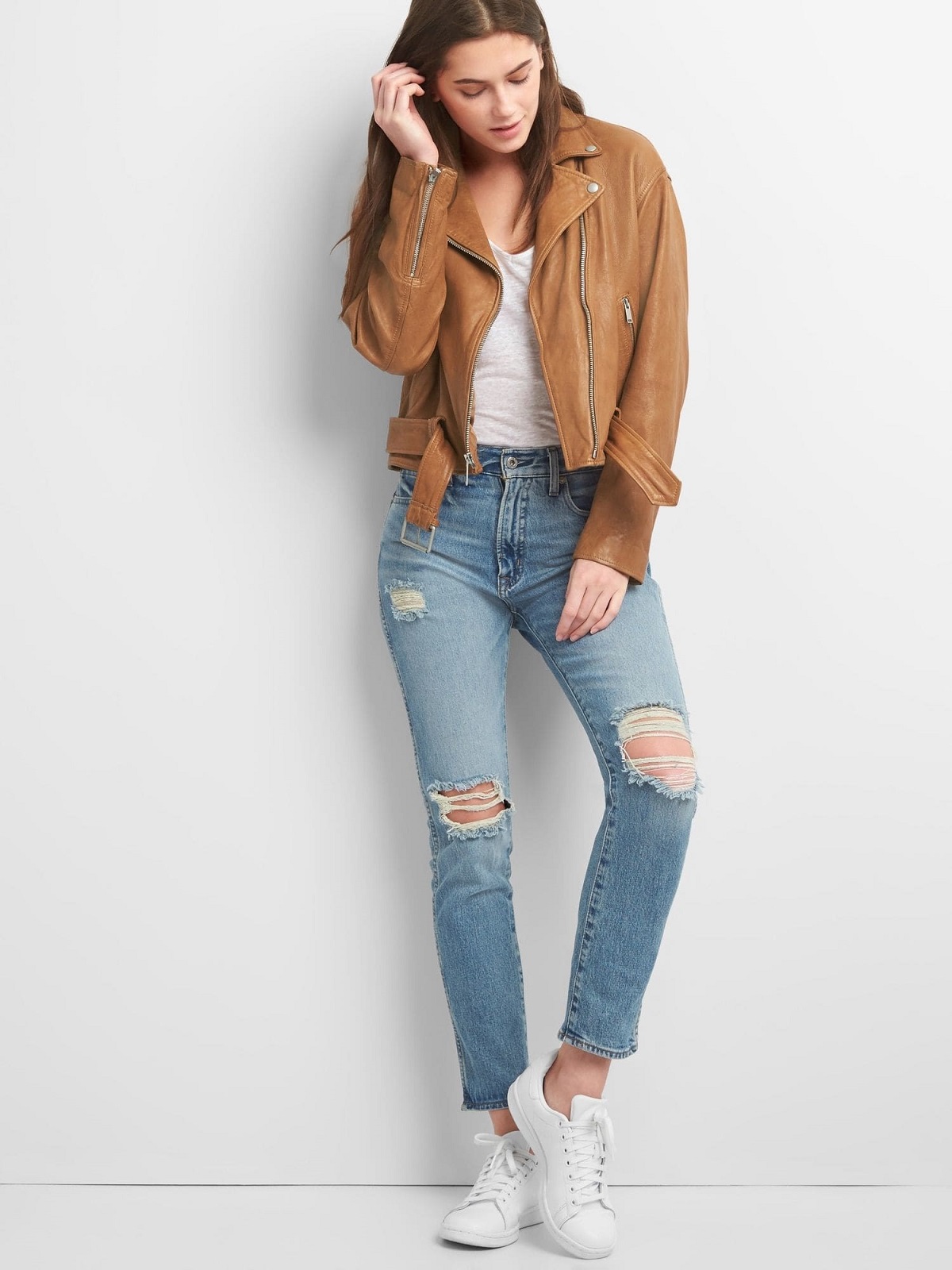 cn14834719.jpg Women Tan Brown Leather Jacket - Image 1