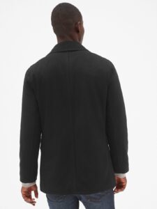 Men Black Wool Peacoat - Image 2
