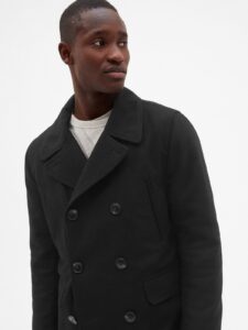 Men Black Wool Peacoat - Image 3