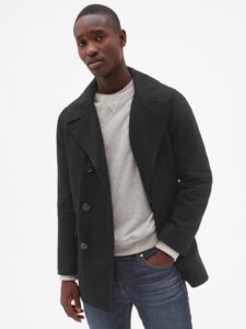 Men Black Wool Peacoat - Image 4