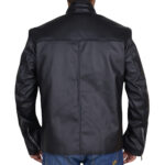 Simple Black Faux Leather Jacket - Image 2