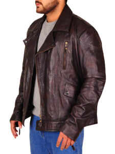 Dark Brown Brando Biker Jacket - Image 4