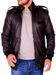 Dark Brown Trendy Leather Jacket