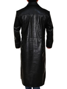Men's Croc Pattern Leather Coat - Mauve Tree - Image 2