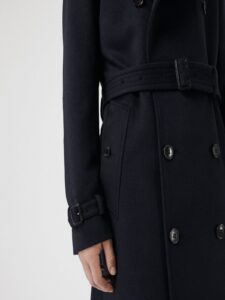 Men Rich Black Wool Trench - Image 5