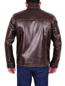 Bomber Brown Jacket - Image 2