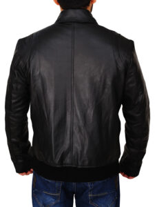 Men's Classic Black Leather Jacket - Image 2